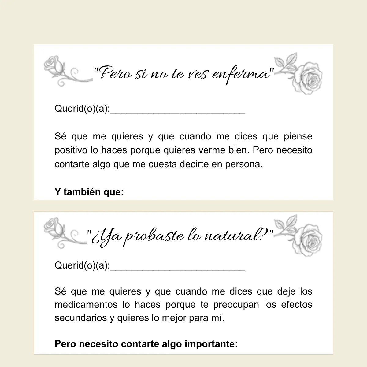 Cartas para tu Pareja, Familiares o Amigos