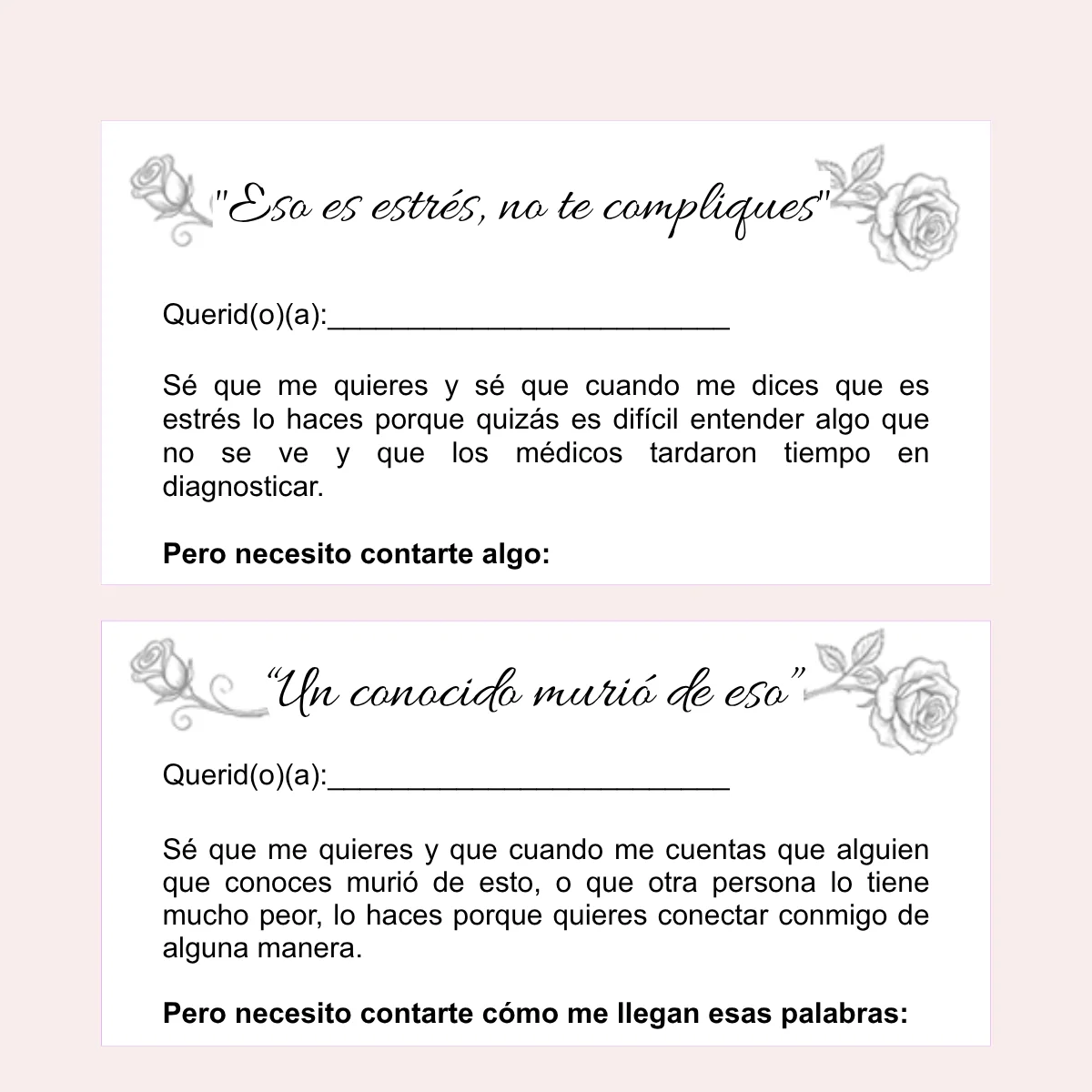 Cartas para tu Pareja, Familiares o Amigos