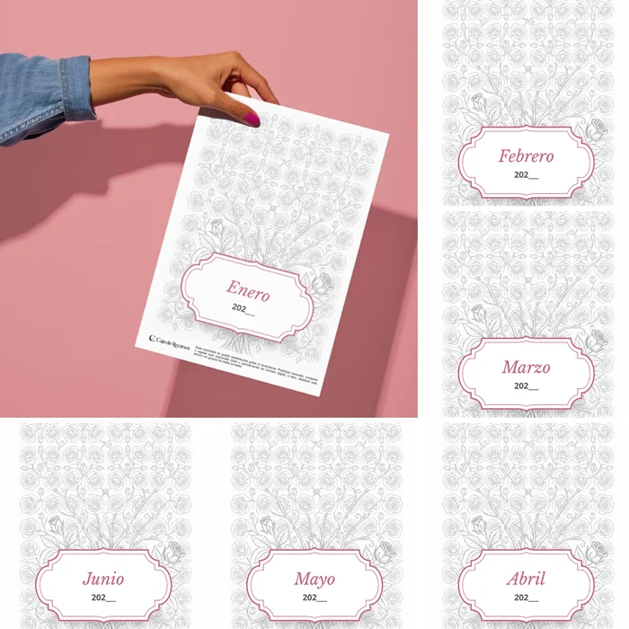 Portadas mensuales para trackers - diseño floral